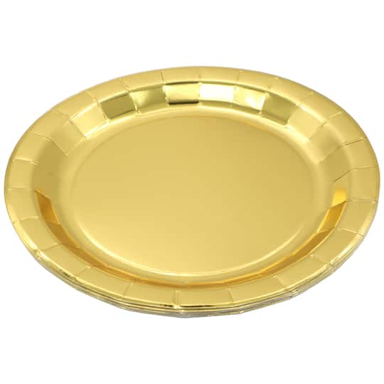 12 Packs: 8 ct. (96 total) 9" Gold Paper Plates by Celebrate It™